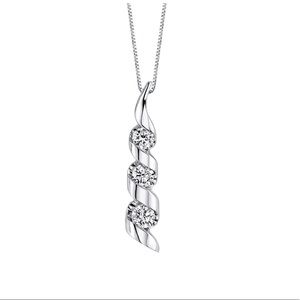 Serina Diamond 1/2cwt 3 Stone Twist Necklace